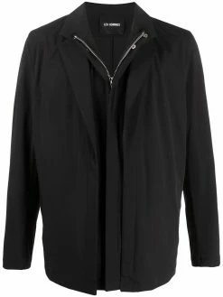 Les Hommes layered zip-up jacket
