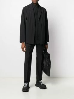 Les Hommes layered zip-up jacket