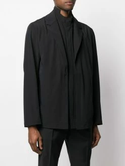 Les Hommes layered zip-up jacket