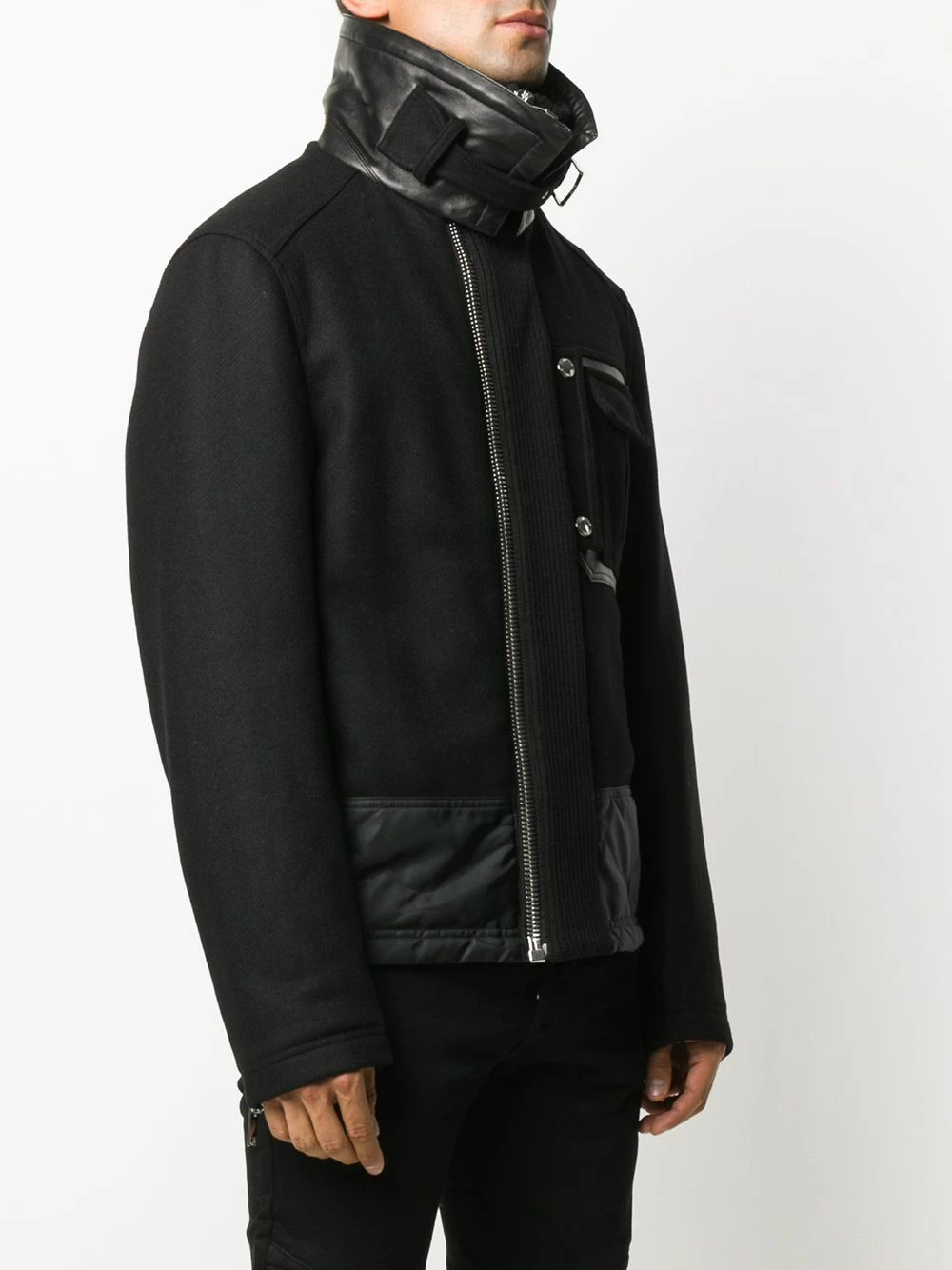 Les Hommes Panelled high neck jacket bomber jackets of men 3 Les Hommes panelled high-neck jacket