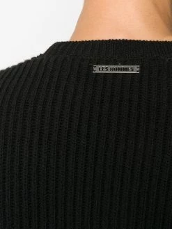 Les Hommes ribbed knit asymmetric jumper