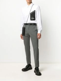 Les Hommes logo patch button-up shirt