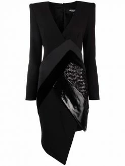 Les Hommes asymmetric contrast-panel dress