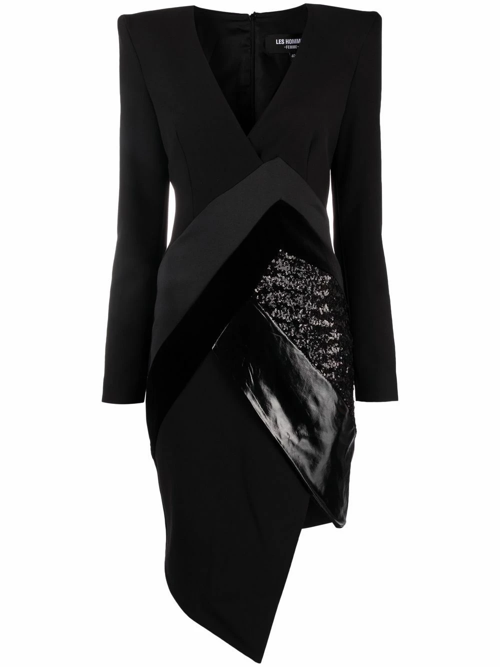 Les Hommes Asymmetric contrast panel dress cocktail & party dresses of women 1 Les Hommes asymmetric contrast-panel dress