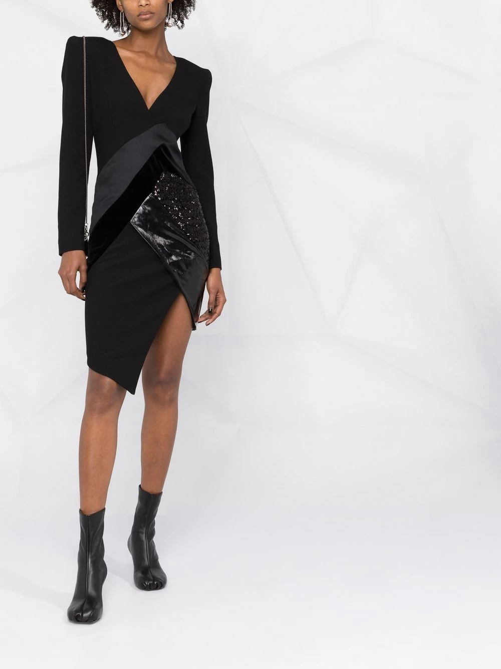 Les Hommes Asymmetric contrast panel dress cocktail & party dresses of women 2 Les Hommes asymmetric contrast-panel dress