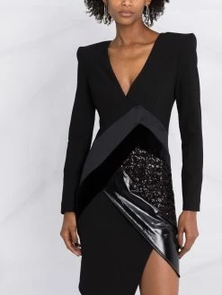 Les Hommes Asymmetric contrast panel dress cocktail & party dresses of women 10 Les Hommes asymmetric contrast-panel dress