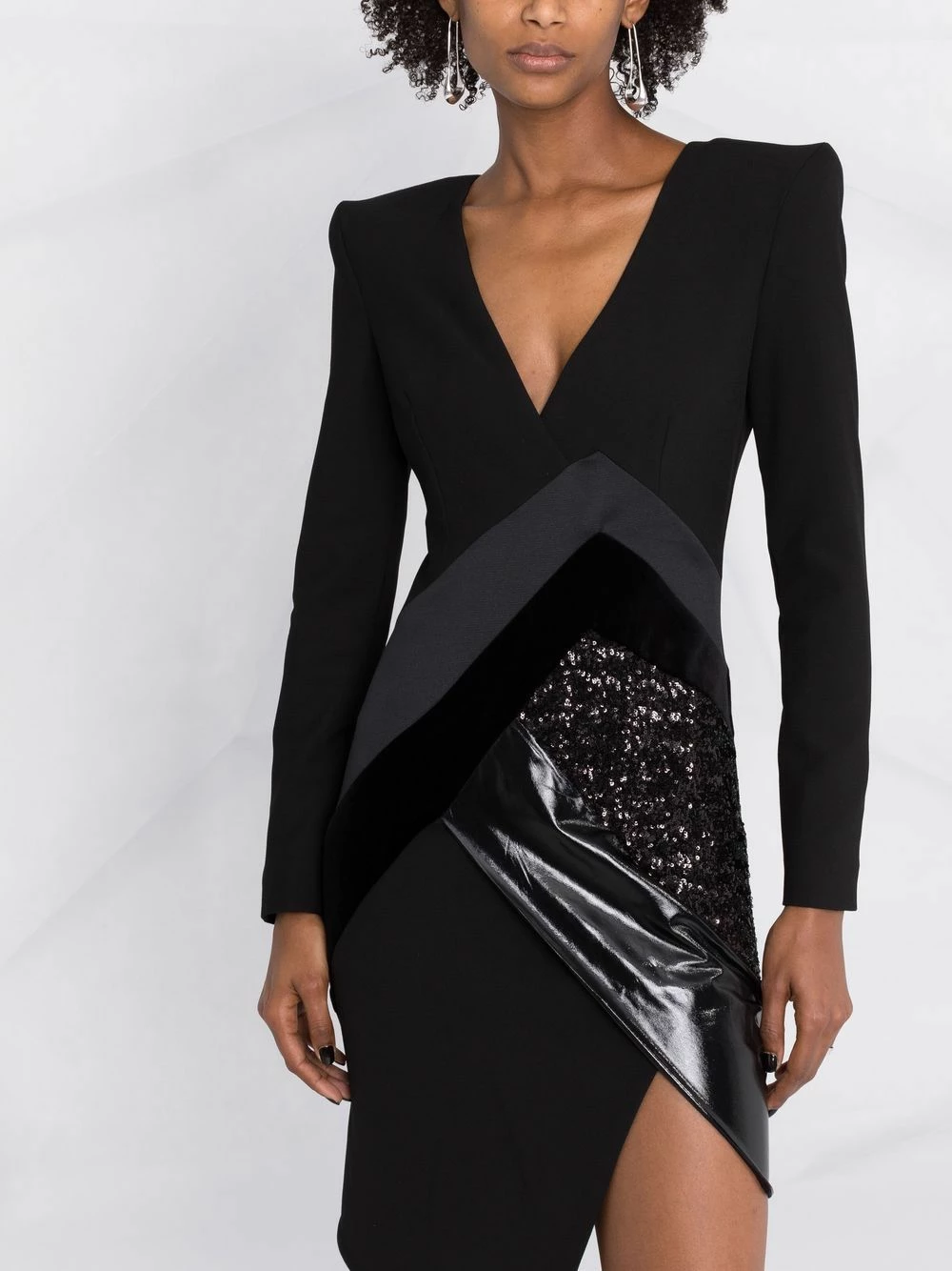 Les Hommes Asymmetric contrast panel dress cocktail & party dresses of women 5 Les Hommes asymmetric contrast-panel dress