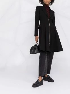 Les Hommes flared-hem zip-up coat