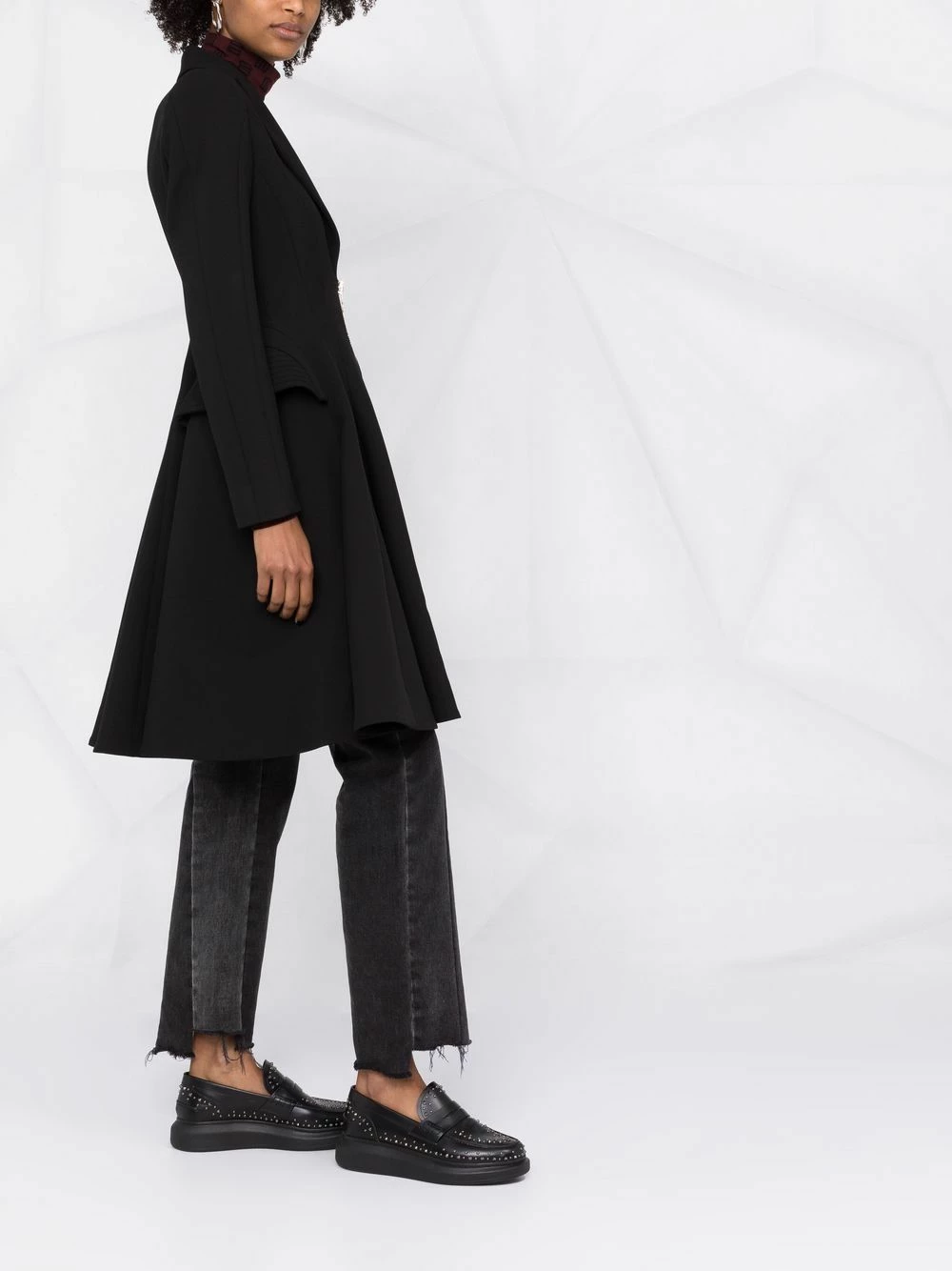 Les Hommes Flared hem zip up coat single breasted coats of women 4 Les Hommes flared-hem zip-up coat