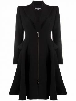 Les Hommes flared-hem zip-up coat