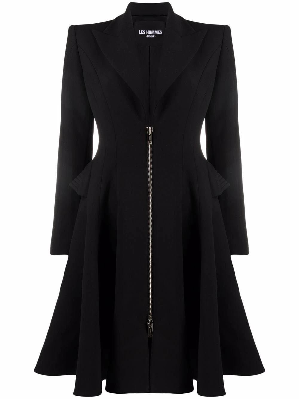 Les Hommes Flared hem zip up coat single breasted coats of women 1 Les Hommes flared-hem zip-up coat