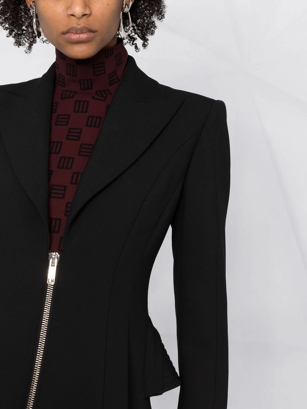 Les Hommes Flared hem zip up coat single breasted coats of women 3 Les Hommes flared-hem zip-up coat