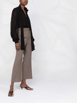 Les Hommes pussy-bow neck silk blouse