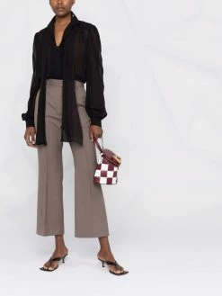 Les Hommes pussy-bow neck silk blouse