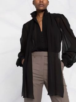 Les Hommes pussy-bow neck silk blouse