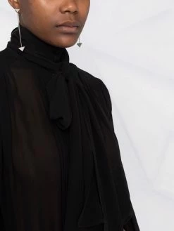 Les Hommes pussy-bow neck silk blouse