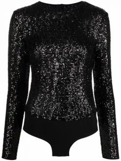 Les Hommes sequin-embellished long-sleeve body