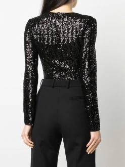 Les Hommes Sequin embellished long sleeve body blouses of women 8 Les Hommes sequin-embellished long-sleeve body