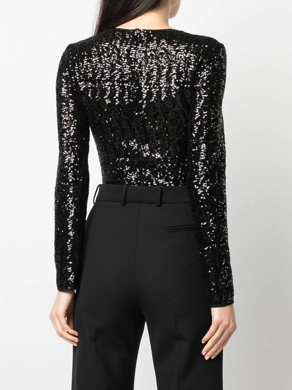 Les Hommes Sequin embellished long sleeve body blouses of women 4 Les Hommes sequin-embellished long-sleeve body