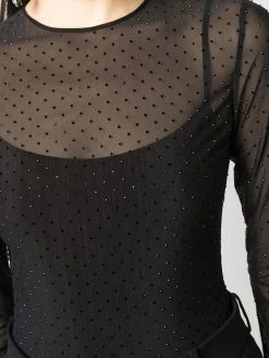 Les Hommes Swarovski crystal embellished sheer body blouses of women 9 Les Hommes Swarovski crystal-embellished sheer body