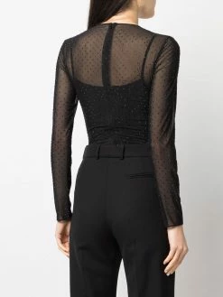 Les Hommes Swarovski crystal embellished sheer body blouses of women 8 Les Hommes Swarovski crystal-embellished sheer body