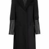 Les Hommes leather-cuff tailored coat
