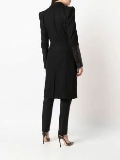 Les Hommes Leather cuff tailored coat double breasted & peacoats of women 8 Les Hommes leather-cuff tailored coat