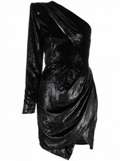 Les Hommes velvet one-shoulder mini dress