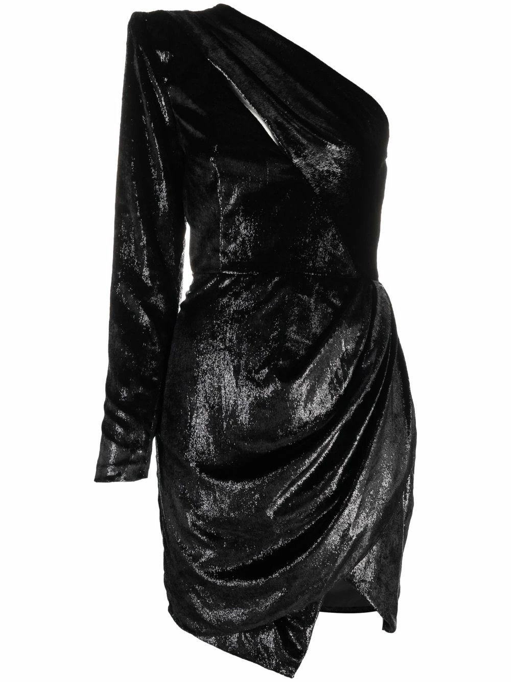 Les Hommes Velvet one shoulder mini dress cocktail & party dresses of women 1 Les Hommes velvet one-shoulder mini dress