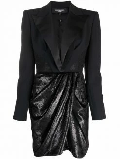 Les Hommes blazer wrap-skirt layered dress