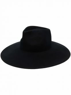 Les Hommes wide-brim wool fedora hat