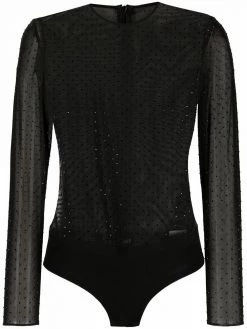 Les Hommes crystal polka-dot print body