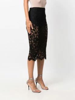 Les Hommes floral lace pencil skirt