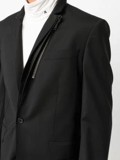 Les Hommes zip-detail single-breasted blazer