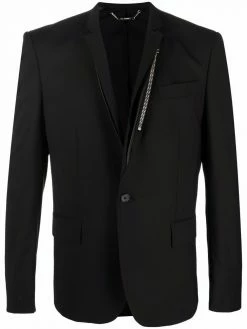 Les Hommes zip-detail single-breasted blazer