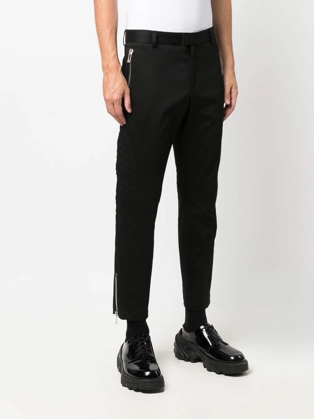 Les Hommes Ribbed panel straight leg trousers regular-fit & straight leg pants of men 3 Les Hommes ribbed-panel straight-leg trousers