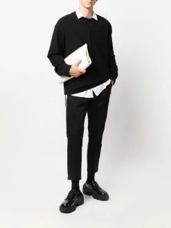 Les Hommes ribbed-panel straight-leg trousers