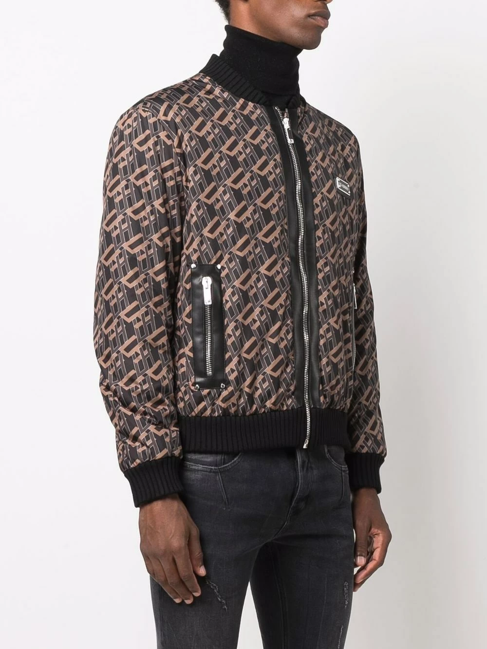 Les Hommes Jacquard logo bomber jacket bomber jackets of men 3 Les Hommes jacquard logo bomber jacket