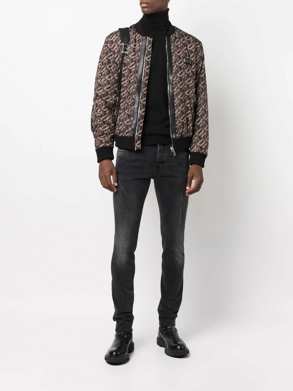 Les Hommes Jacquard logo bomber jacket bomber jackets of men 2 Les Hommes jacquard logo bomber jacket