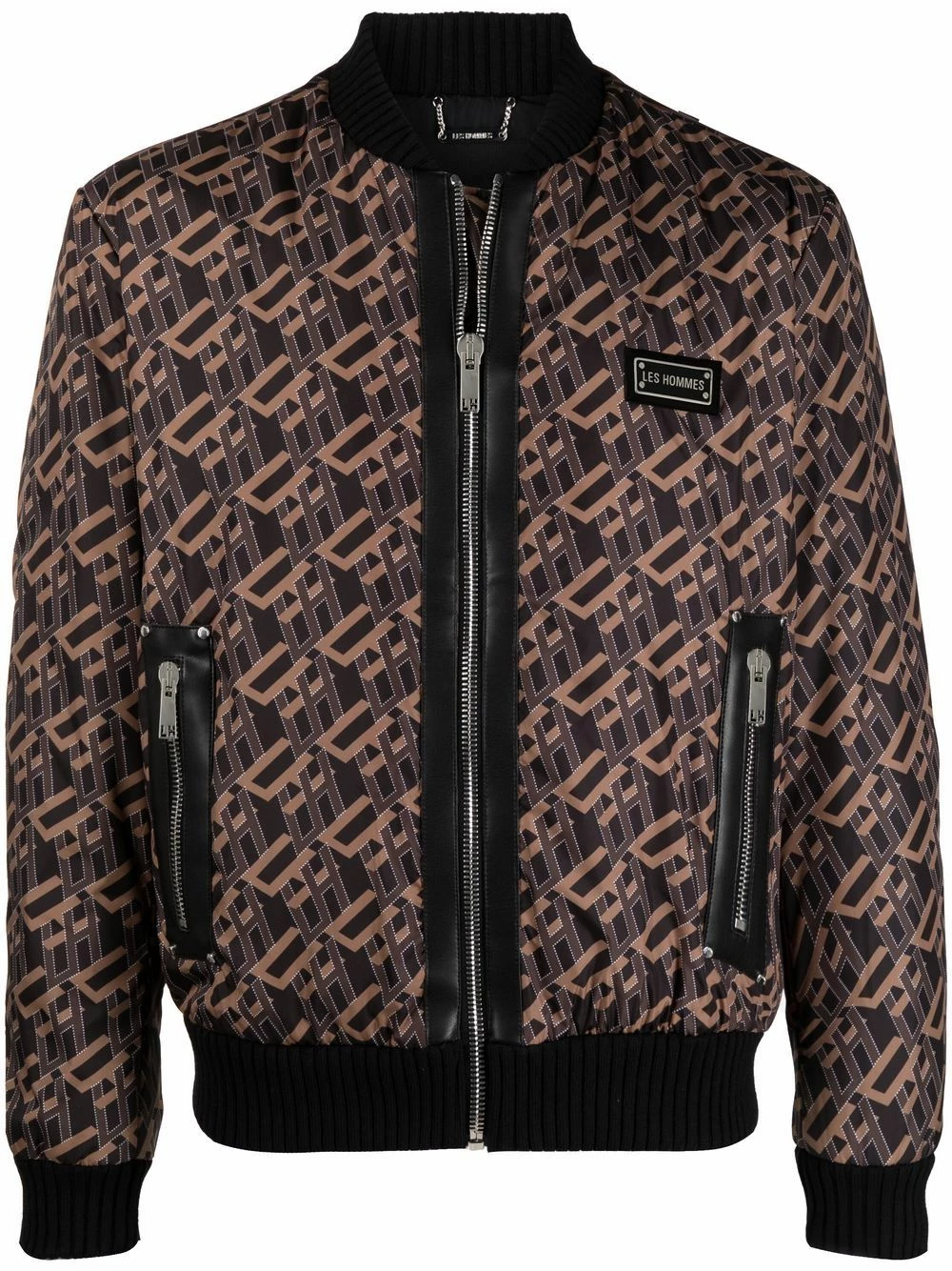 Les Hommes Jacquard logo bomber jacket bomber jackets of men 1 Les Hommes jacquard logo bomber jacket
