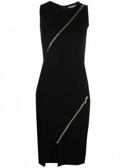 Les Hommes zip-detailed fitted dress