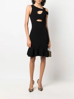 Les Hommes cut-out sleeveless peplum dress