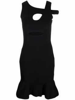 Les Hommes cut-out sleeveless peplum dress