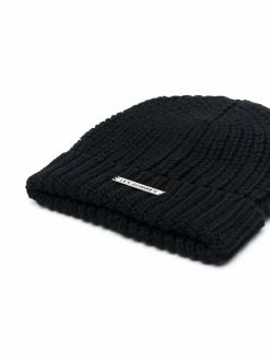 Les Hommes logo-patch detail beanie
