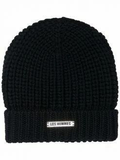 Les Hommes logo-patch detail beanie