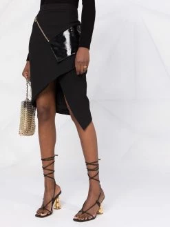 Les Hommes asymmetric panel detail skirt