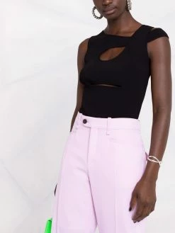 Les Hommes asymmetric knitted top