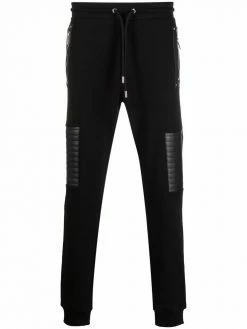 Les Hommes quilted-panel logo-patch track pants