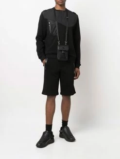 Les Hommes zip-detail panelled sweatshirt