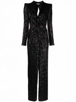 Les Hommes Sequinned high slit gown